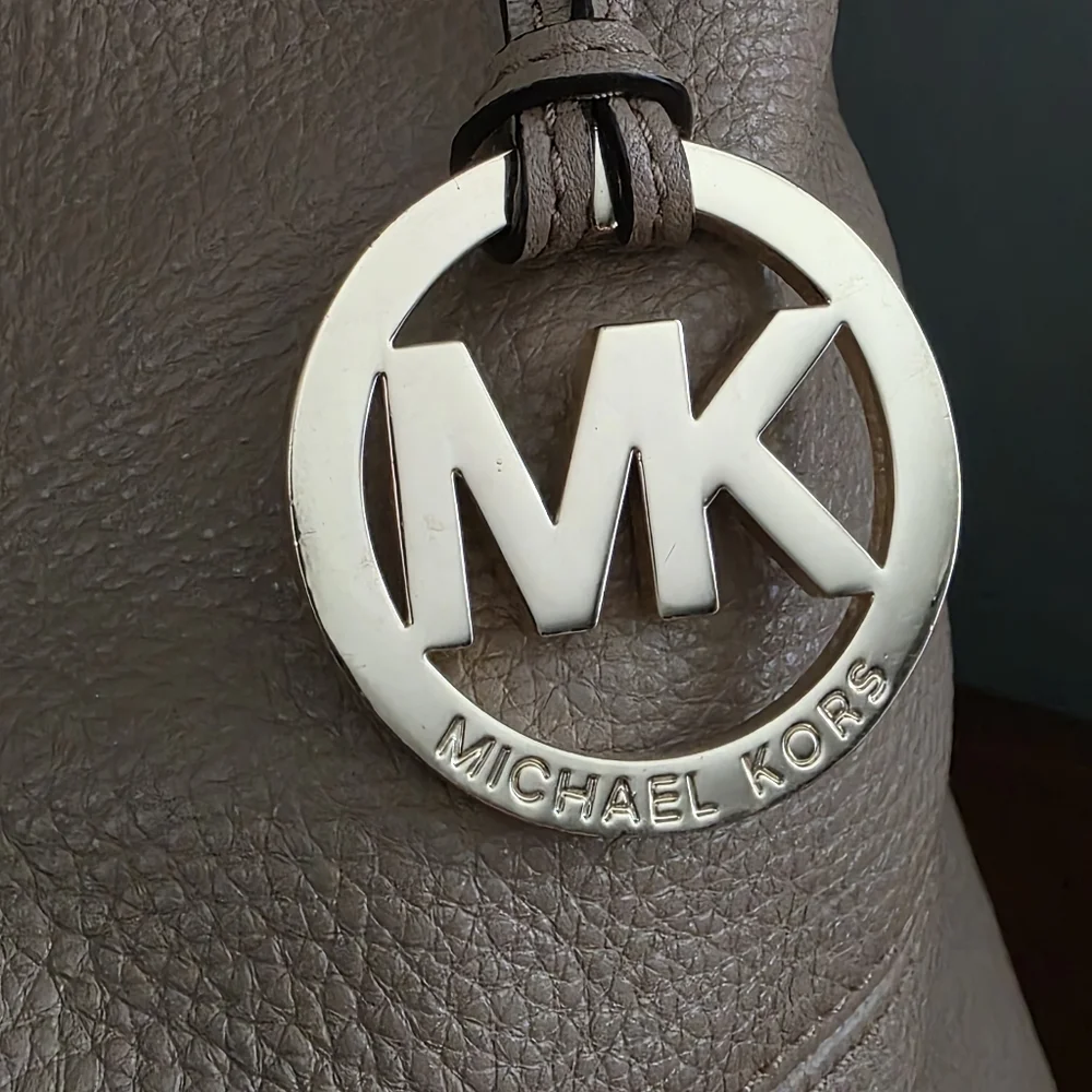 Michael Kors Austin Hobo Taupe Tan Pebbled Leather Shoulder Bag